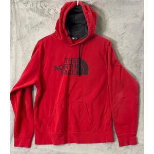 The North Face Mens Half Dome Fleece Large Logo Hoodie Red Size M